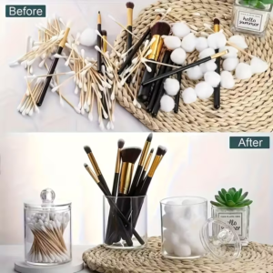 Contenitore Cotton Fioc Bastoncini In Cotone Stuzzicadenti Multiuso Trasparente - immagine 4
