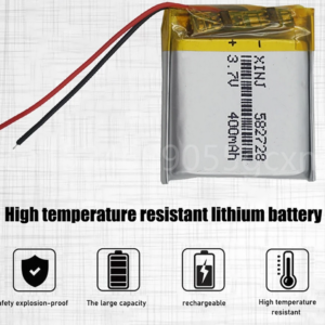 Batteria 582728 3,7V 400mAh ricaricabile Li-Po Polimeri Litio Battery 2 fili - immagine 3