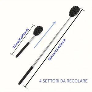 Grattaschiena massaggiatore schiena Estensibile Retraibile Manico Lungo relax - immagine 3