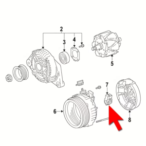Porta spazzole in carbonio per alternatore per Toyota 27370-31220 e 27370-27060 - immagine 3