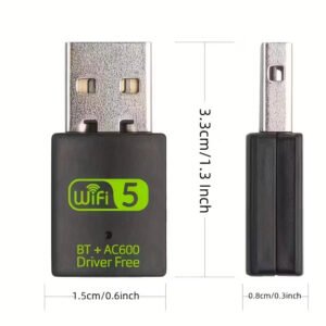 Adattatore WiFi BT USB Dual Band 600Mbps rete wireless 2.4/5Ghz Mini dongle - immagine 3