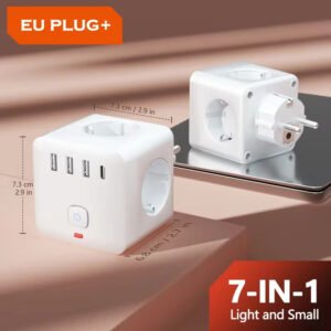 7-in-1 cubo Ciabatta Convertibile con 3 Prese AC 3 Porte USB e 1 Porta Type-C - immagine 3