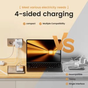 7-in-1 cubo Ciabatta Convertibile con 3 Prese AC 3 Porte USB e 1 Porta Type-C - immagine 4