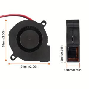 ventola 5015 a 2 pin da 50X15 mm 12 V per raffreddamento stampante 3D chassis pc - immagine 4