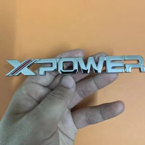Adesivo in Metallo Emblema con Scritte X-Power auto carrozzeria 12cm - immagine 1