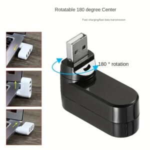 Hub USB per laptop per PC Rotate Splitter Mini adattatore 3 porte - immagine 3