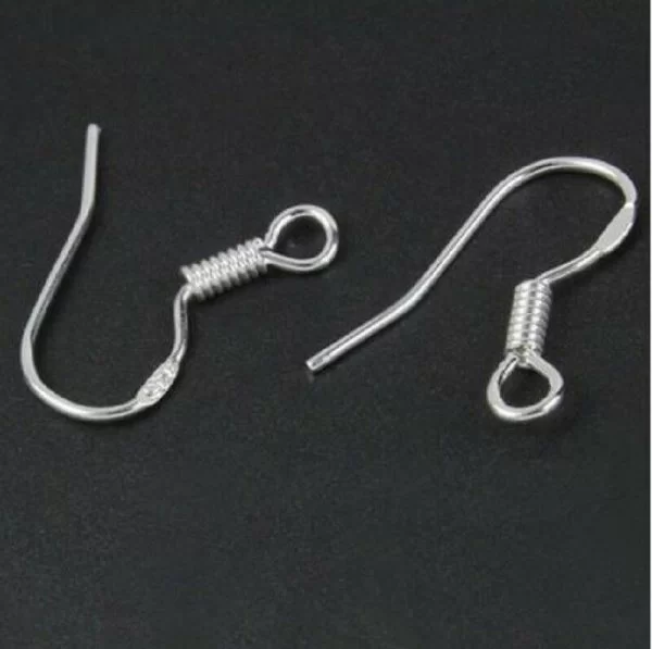 100X Monachelle Argentate Anallergiche Ganci Ami Orecchini Bigiotteria