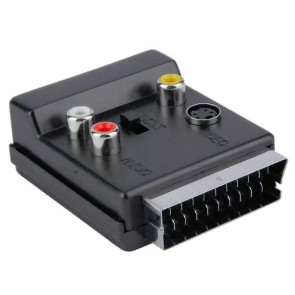 Adattatore Scart Maschio/Femmina + Audio Rca S-Video S-Vhs In Out Presa Cavo Tv