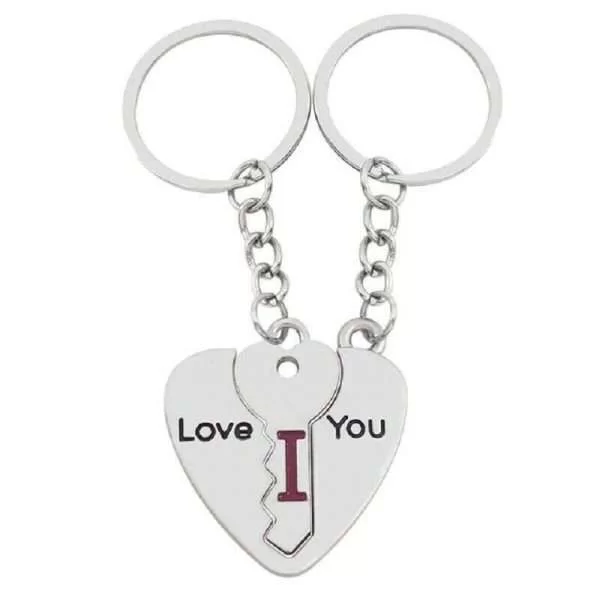 2 Pezzi Portachiavi Per Coppie Puzzle Lettere I Love U You Chiave Cuore Coppia