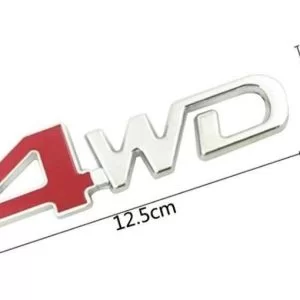 Adesivo 3D Auto 4Wd 4X4 Cromato Metallizzato Alta Qualita Decal Sticker Car