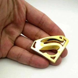 Adesivo 3D Superman Alta Qualita Metallo Dorato Emblema Sticker Auto