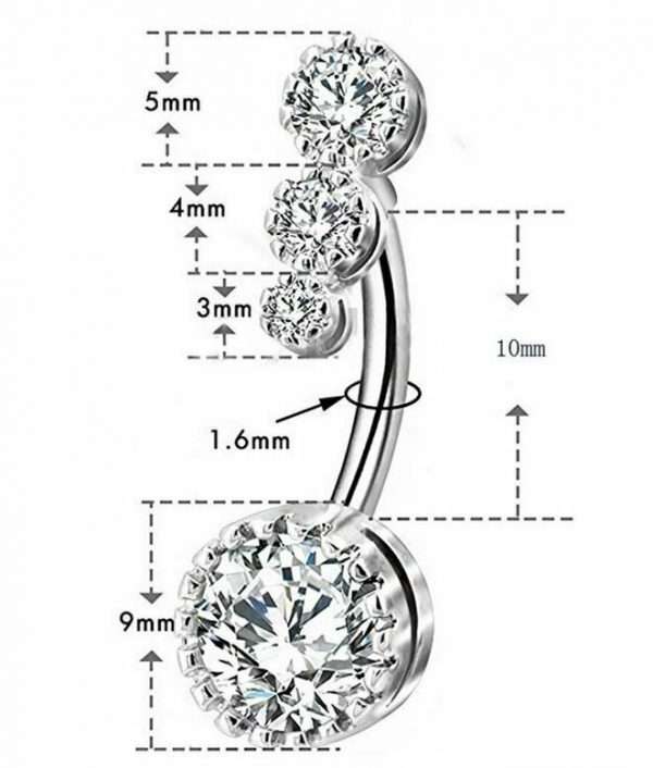 Piercing Ombelico Diamanti Donna Acciaio Chirurgico Anallergico Alta Qualita