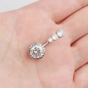 Piercing Ombelico Diamanti Donna Acciaio Chirurgico Anallergico Alta Qualita