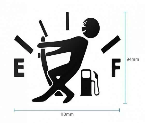 Adesivo Auto Sticker Serbatoio Gasolio Lancetta Omino Carburante Vinile Decal