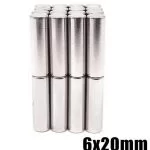 4 Pezzi Lotto Magneti Al Neodimio 6X20Mm Super Potenti Cilindro N35 Ndfeb