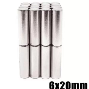 4 Pezzi Lotto Magneti Al Neodimio 6X20Mm Super Potenti Cilindro N35 Ndfeb