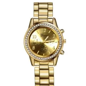 Orologio Donna Geneva Dorato Metallo Alta Qualita Diamanti Classico Elegante