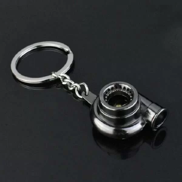 Portachiavi Turbina Rotante Turbocompressore Auto Spinning Idea Regalo Keyring