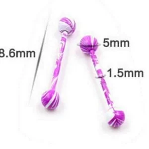 10 Pezzi Lotto Piercing Colorati Acciaio Chirurgico Lingua Anallergici Misti