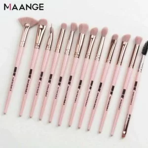 12 Pezzi Set Pennelli Make Up Eyeliner Ombretto Ciglia Pennello Trucco