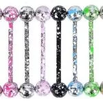 8 Pezzi Lotto Piercing Lingua Tongue Acciaio Chirurgico Bar Colori Misti