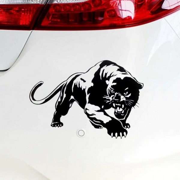 Adesivo Sticker Auto Pantera Nera Black Panther Selvaggio Wild 19X13Cm
