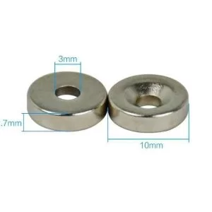 10 Pezzi Lotto Magnete Neodimio 10X3Mm Con Foro 3Mm N35 Ndfeb Forato Anello