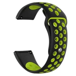 Cinturino Universale Silicone Anti Sudorazione Nero Verde Per Fitbit Versa/Lite