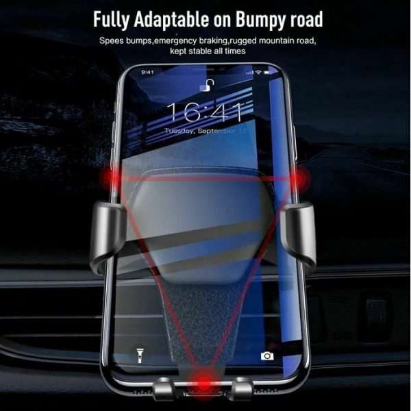 Supporto Smartphone Per Bocchette Aria Auto Universale Resistente Nero Regolabil