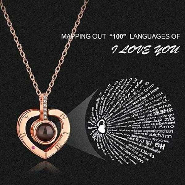 Collana Ti Amo 100 Lingue Ciondolo Proiezione I Love You Posta 1 Veloce