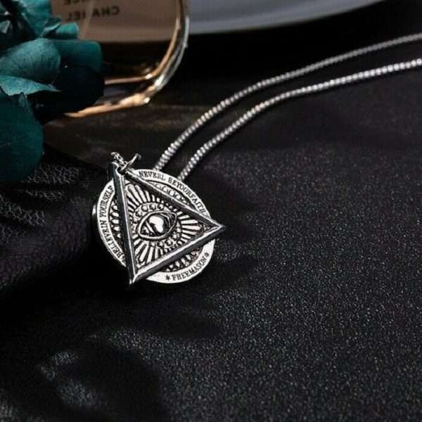 Collana Punk Unisex Triangolo Freemasons Massoni Massoneria Illuminati Occhio