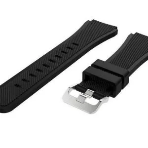 Cinturino Silicone Per Gear S3 Frontier 46Mm Smartwatch 22Mm Nero