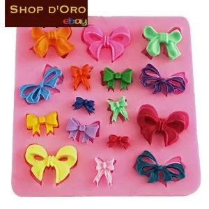 Stampo In Silicone Fiocchi Fiocchetti Varie Misure Cake Design Torte 3D Diy