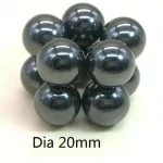 2 Pezzi Magneti Ferrite Diametro 20Mm Pallina Permanente Nera Lucida Forte Y30
