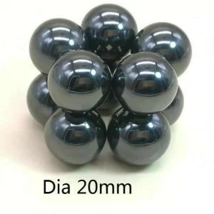 2 Pezzi Magneti Ferrite Diametro 20Mm Pallina Permanente Nera Lucida Forte Y30