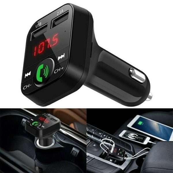 Kit Vivavoce Fm Sd Mp3 Usb Per Auto Bluetooth Smartphone Caricabatterie Tablet