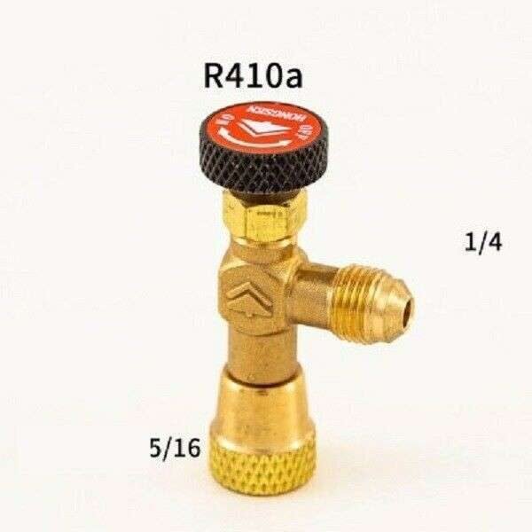 Adattatore Valvola Carica Refrigerante R410A 1/4" Sae Maschio A 5/16" Sae Female