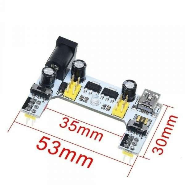 2 Pezzi Scheda Modulo Alimentazione Per Breadboard Mb-102 Micro Usb 3,3V 5V 12V