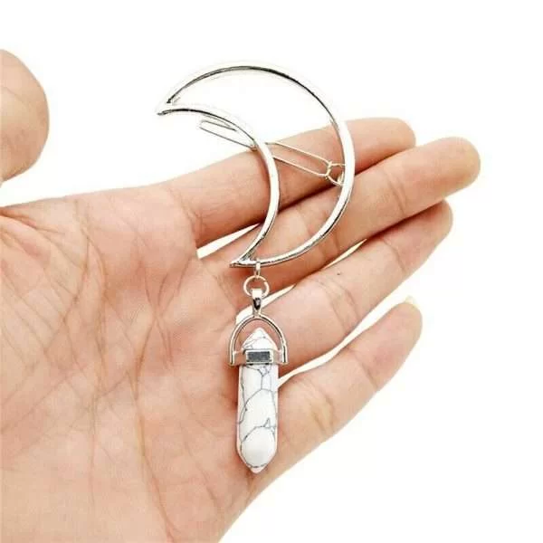 Forcina A Forma Di Luna Con Pietra Lunare Hollow Goddess Pendente Dea