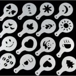 16 Pezzi Stencil Stampi Per Caffe Pads Sparci Polvere Formine Cappuccino