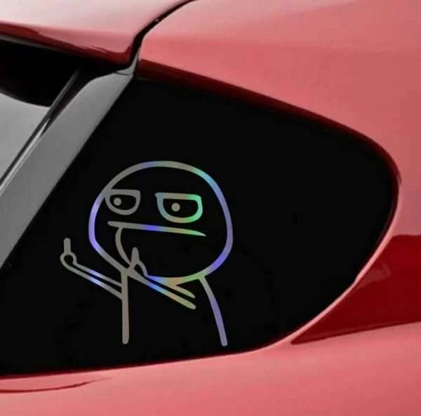 Adesivo Auto Arcobaleno Sticker Dito Medio Rainbow 17X15Cm 1 Pezzo