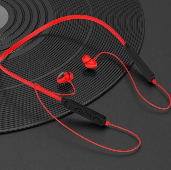 Auricolare Running Bluetooth 5.0 Kebidu T12 Full Red Hi-Fi Sound Collare Corsa