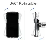 Supporto Gravità Auto Argentato Sportivo Elegante Bocchette Universale Telefono