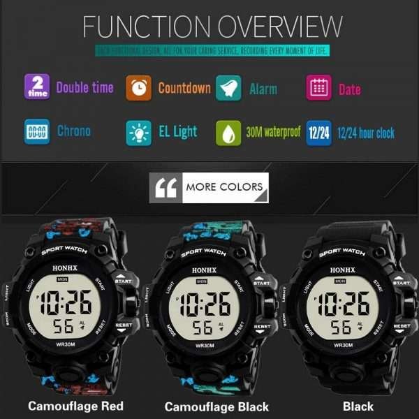 Orologio Digitale Alta Qualità Honhx Militare Full Black Sportivo Unisex Sport