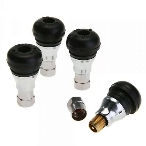 4 Pezzi Valvole Cromate Per Pneumatici Auto E Moto Tubeless 11Mm Standard