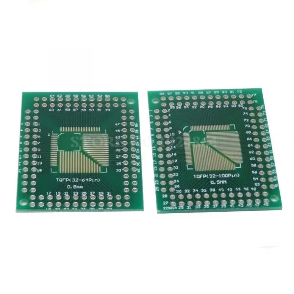 2 Pezzi FQFP TQFP 32 44 64 80 100 LQFP a DIP Scheda di Trasferimento Adattatore