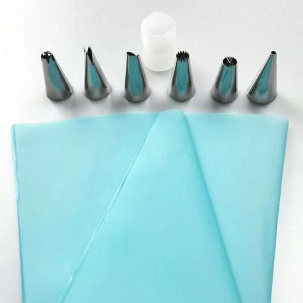 Sac A Poche+6 Beccucci Tasca Pasticcere Decorazione Torta Dolci Cup Cake Design
