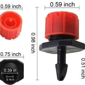 100X 1/4" Gocciolatoi Gocciolatori Per Impianti Irrigazione A Goccia Giardino
