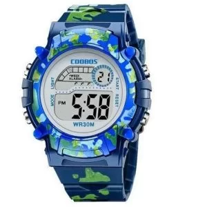 Orologio Mimetico Bambini Coobos Digitale Blue E Nero Water Resistant Bimbi