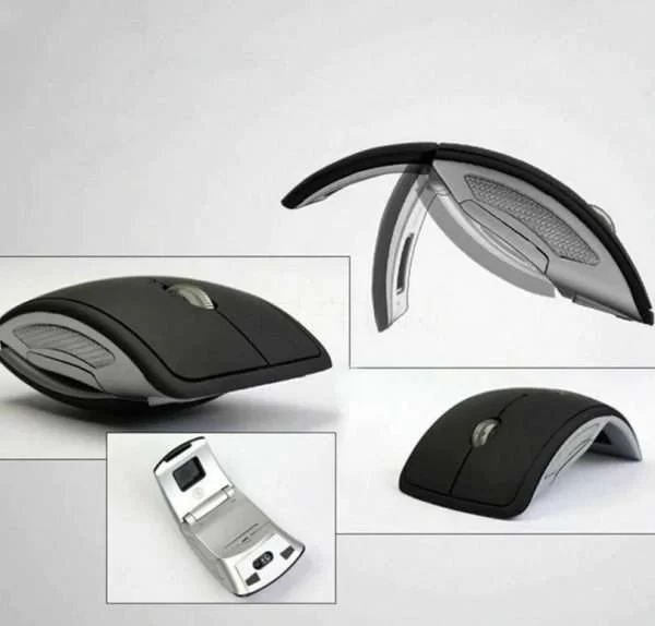 Mouse Ottico Wireless Pieghevole Arco 2.4Ghz Usb Kebeteme Sottile